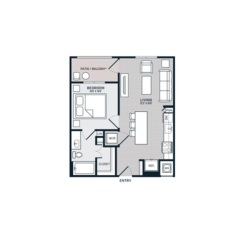 A1 Floor Plan at The Bridge at McKinney, McKinney, TX